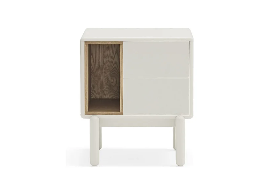 Corvo - Table de chevet en bois - Blanc