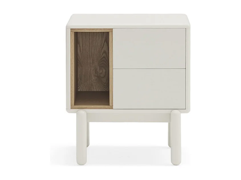 Corvo - Table de chevet en bois - Blanc