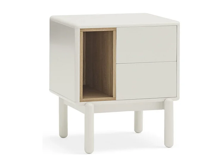 Corvo - Table de chevet en bois - Blanc