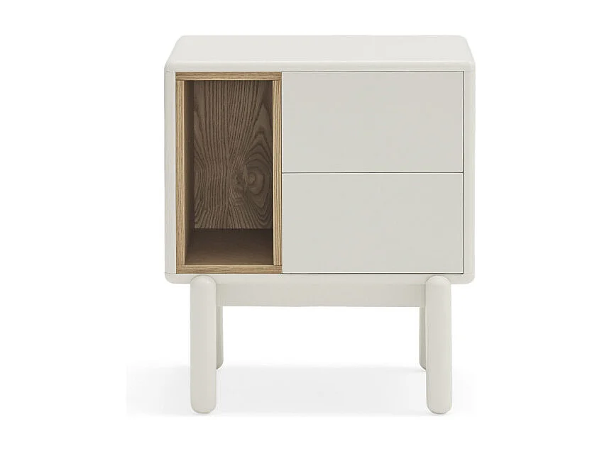 Corvo - Table de chevet en bois - Blanc