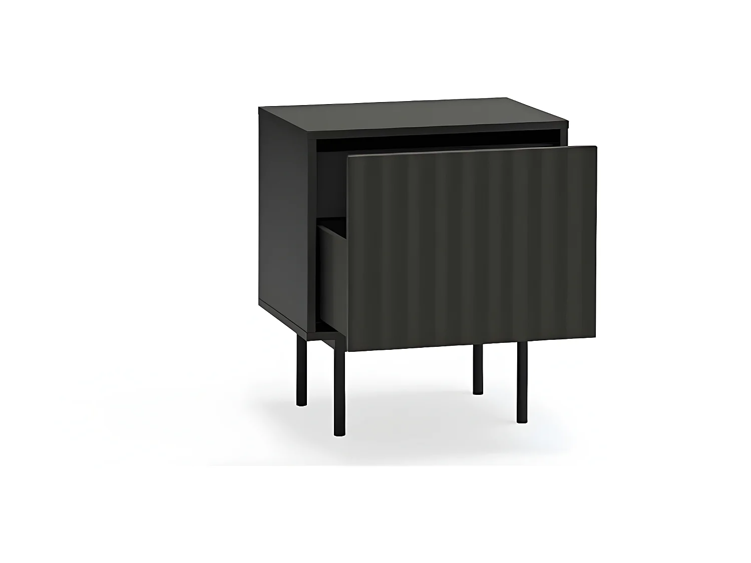 Sierra - Table de chevet 1 porte 2 tiroirs en bois - Noir