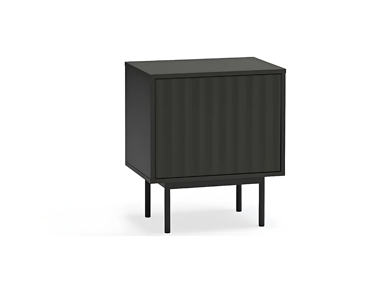 Sierra - Table de chevet 1 porte 2 tiroirs en bois - Noir