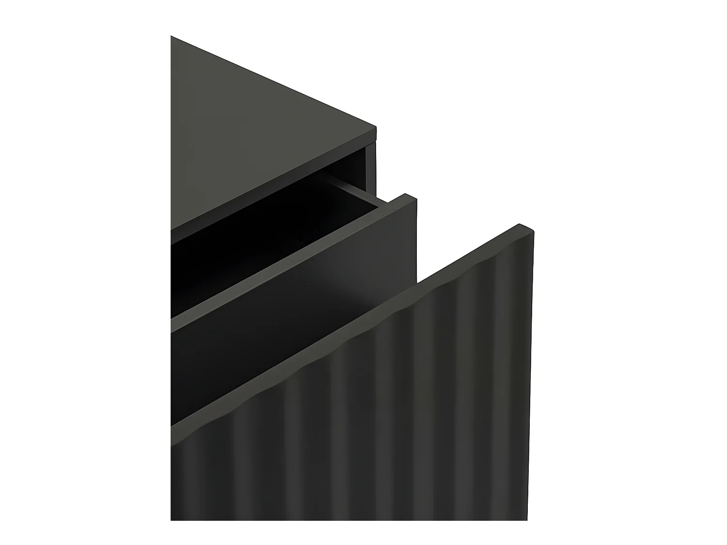 Sierra - Table de chevet 1 porte 2 tiroirs en bois - Noir