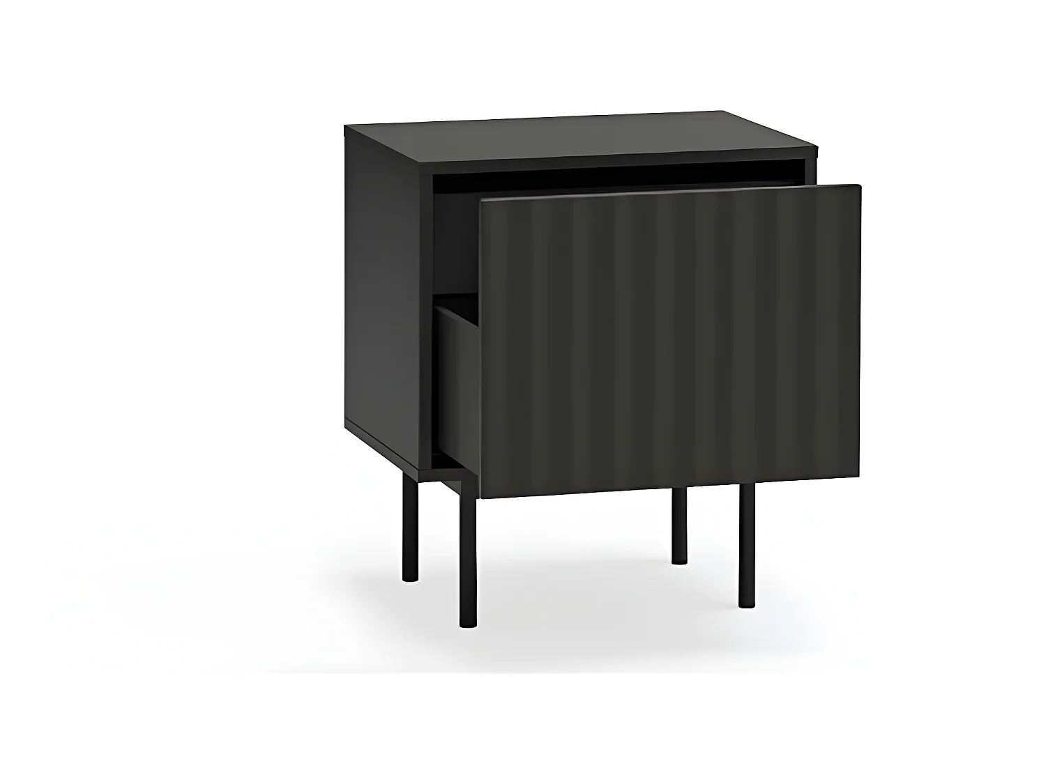 Sierra - Table de chevet 1 porte 2 tiroirs en bois - Noir