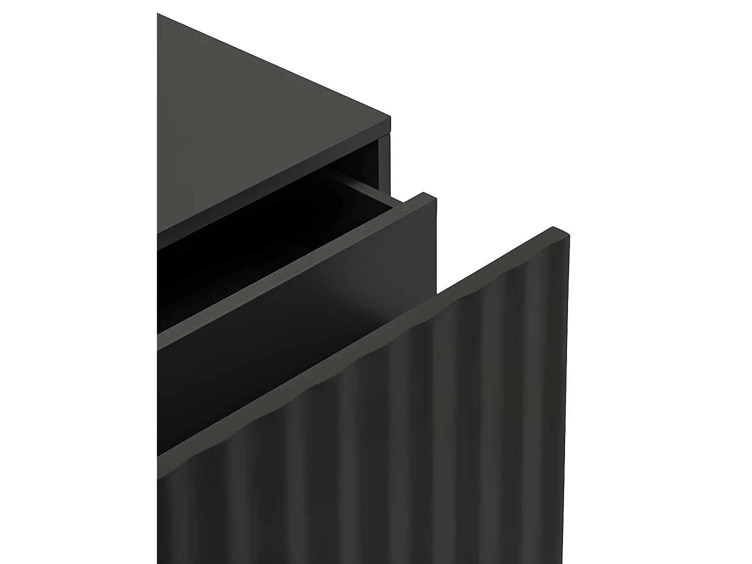 Sierra - Table de chevet 1 porte 2 tiroirs en bois - Noir