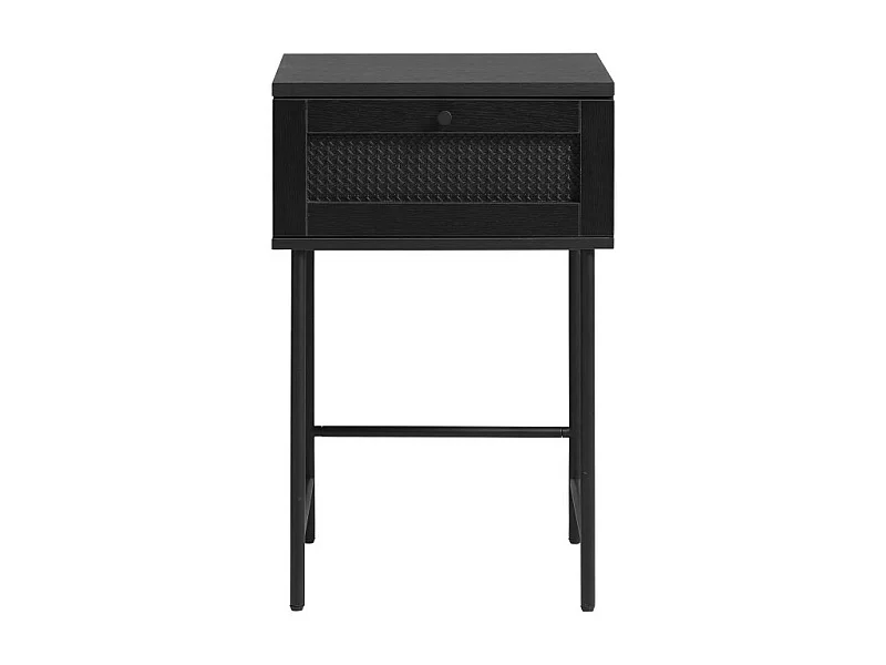 Rinto - Table de chevet 1 tiroir en bois et métal - Noir