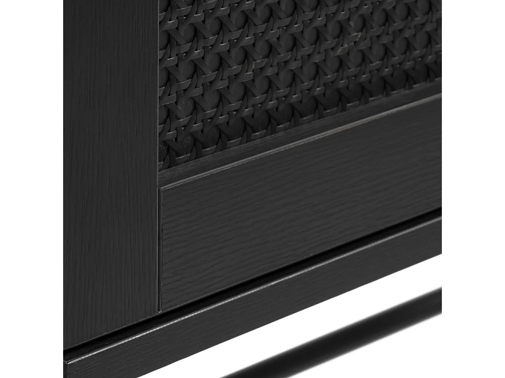 Rinto - Table de chevet 1 tiroir en bois et métal - Noir