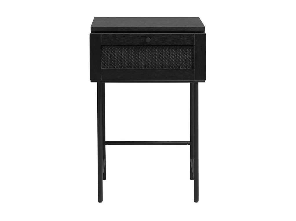 Rinto - Table de chevet 1 tiroir en bois et métal - Noir