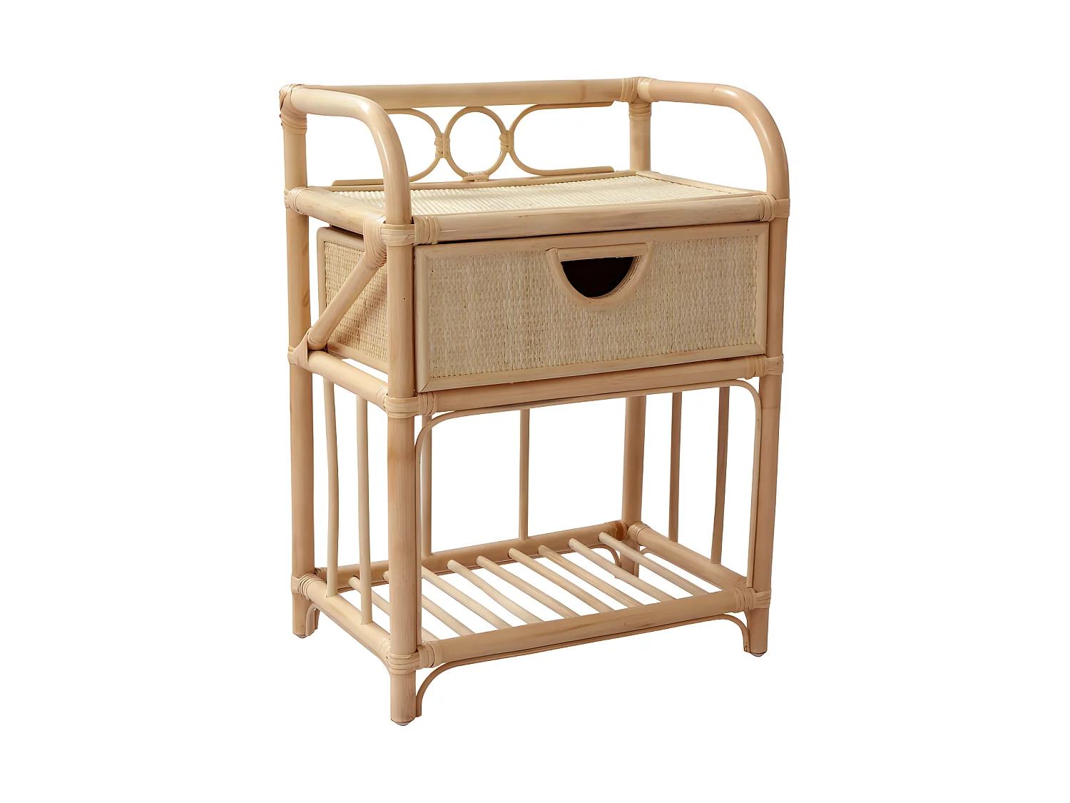 Tondano - Table de chevet en rotin - Naturel