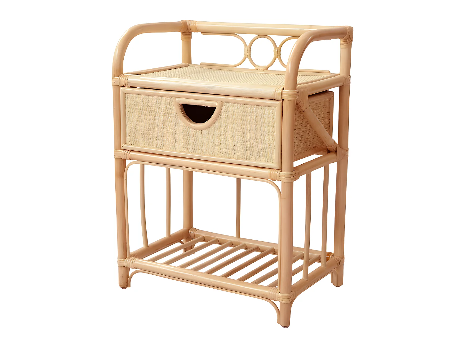 Tondano - Table de chevet en rotin - Naturel