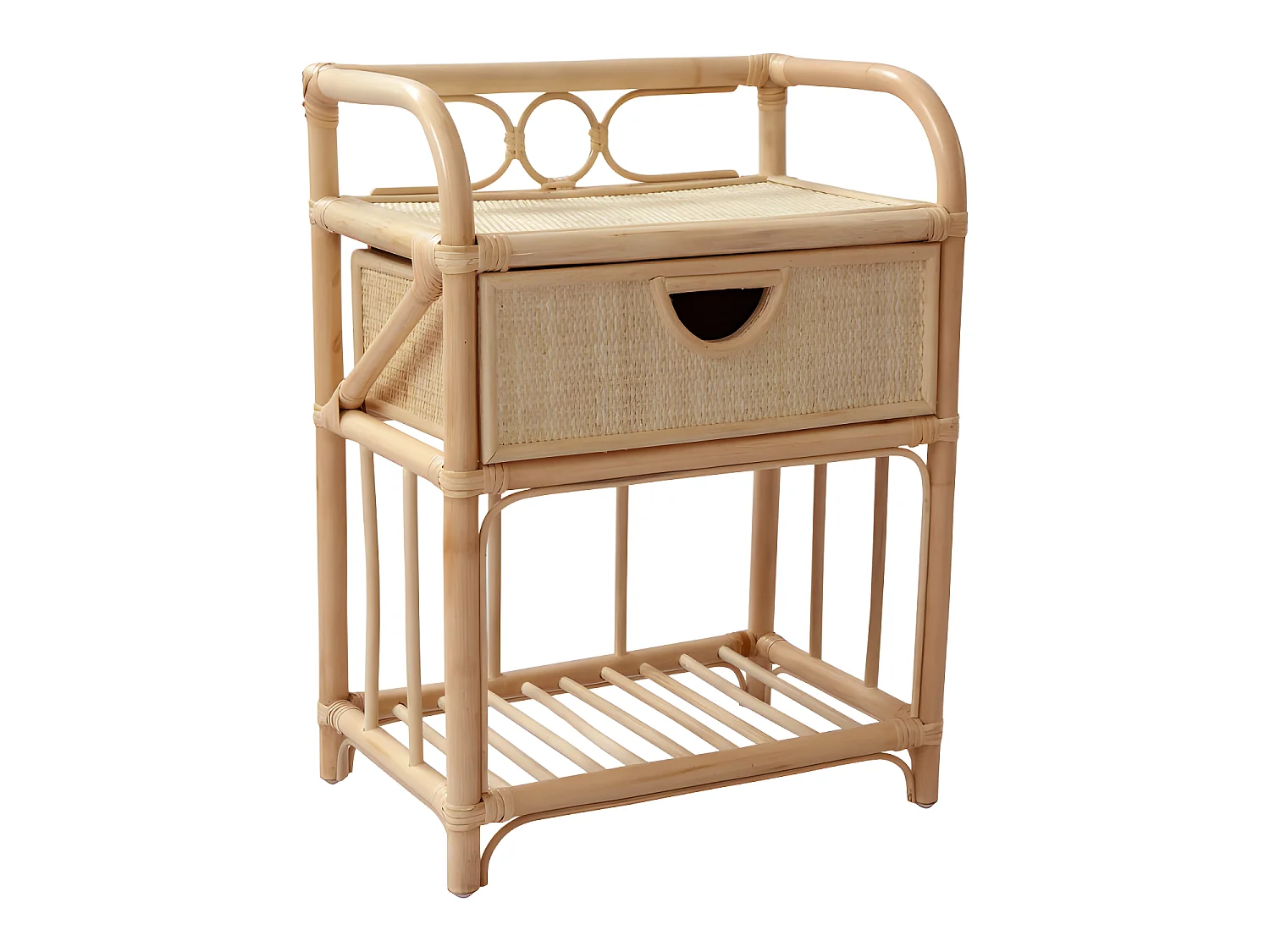 Tondano - Table de chevet en rotin - Naturel