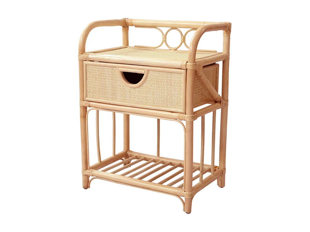 Tondano - Table de chevet en rotin - Naturel