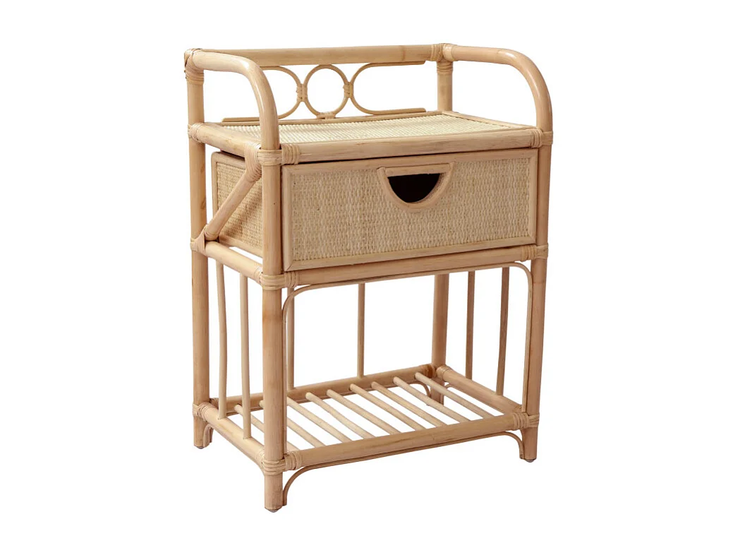 Tondano - Table de chevet en rotin - Naturel