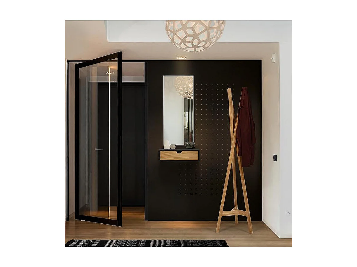 Chevet Mural Design en Bois "Tafar" 40cm Noir