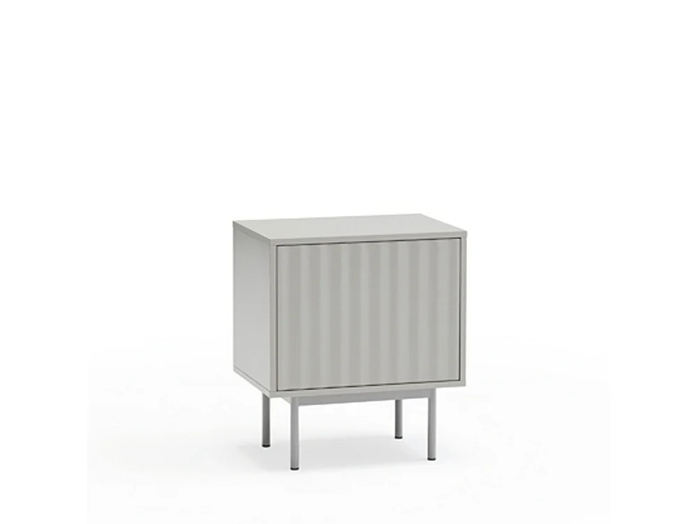 Sierra - Table de chevet 1 porte 2 tiroirs en bois - Gris clair