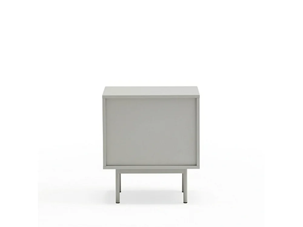 Sierra - Table de chevet 1 porte 2 tiroirs en bois - Gris clair