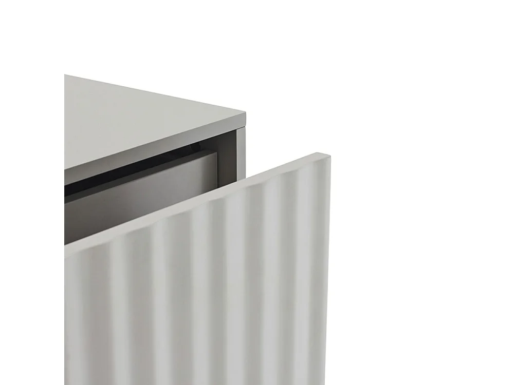 Sierra - Table de chevet 1 porte 2 tiroirs en bois - Gris clair