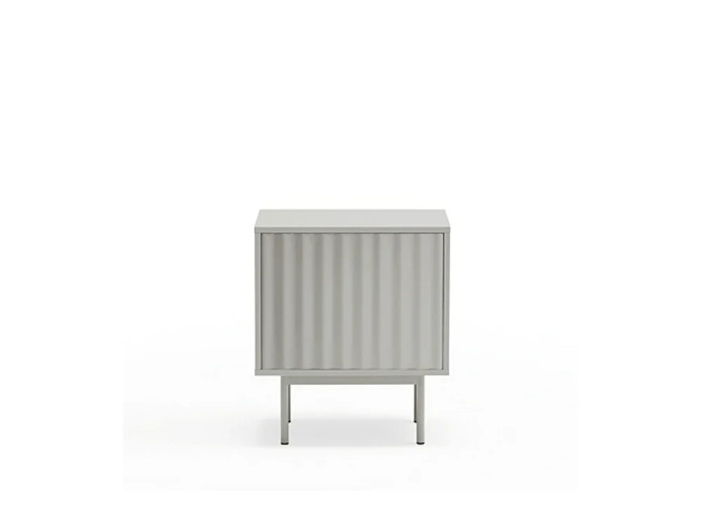 Sierra - Table de chevet 1 porte 2 tiroirs en bois - Gris clair