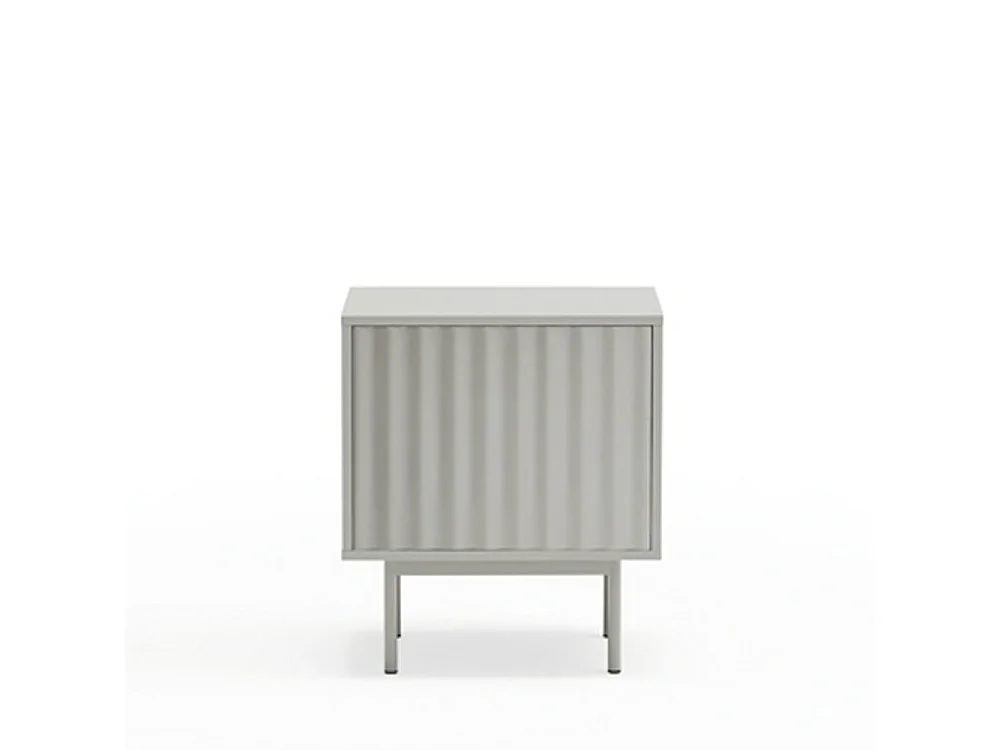 Sierra - Table de chevet 1 porte 2 tiroirs en bois - Gris clair