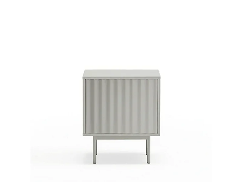 Sierra - Table de chevet 1 porte 2 tiroirs en bois - Gris clair