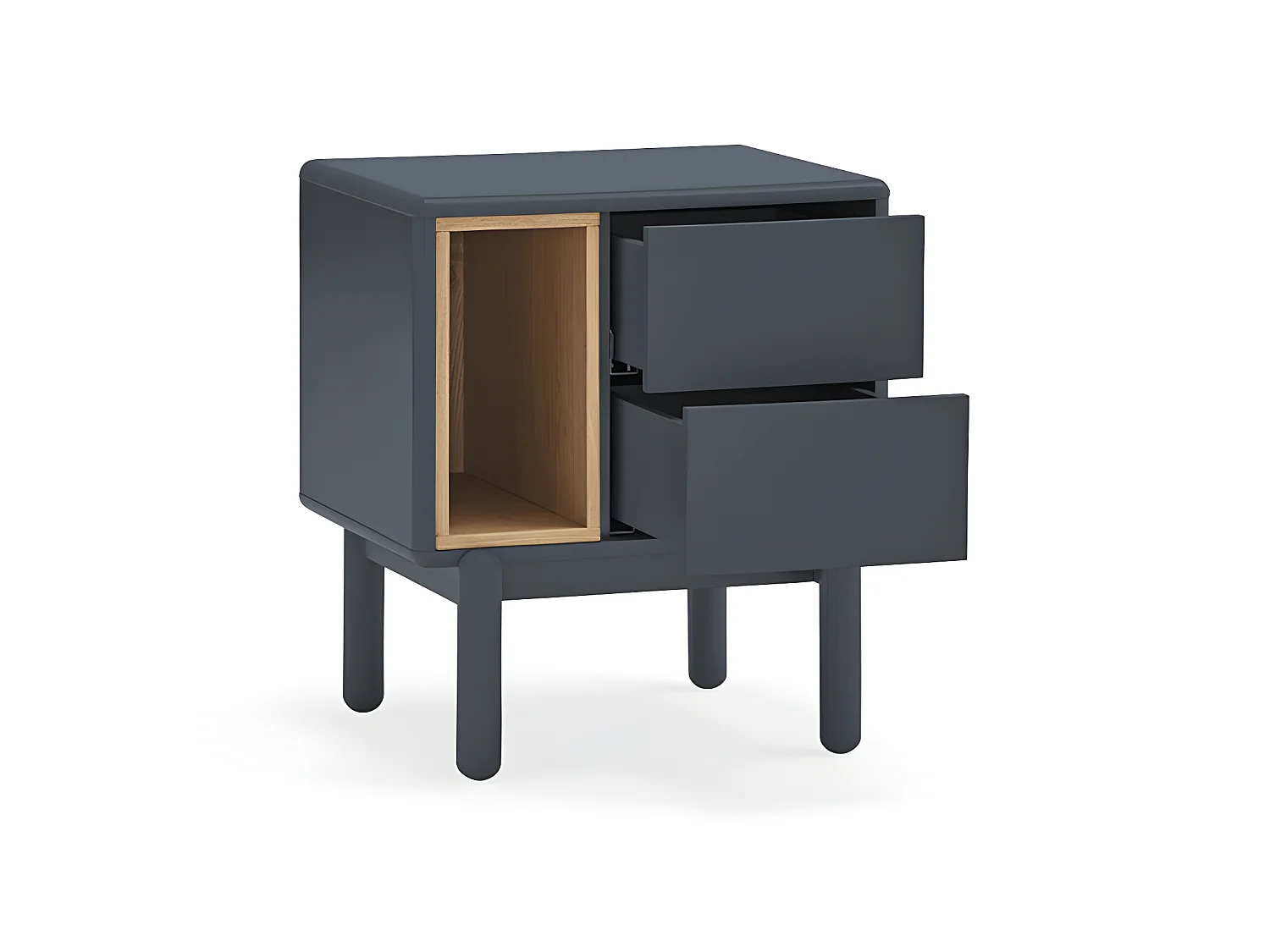 Corvo - Table de chevet en bois - Gris anthracite