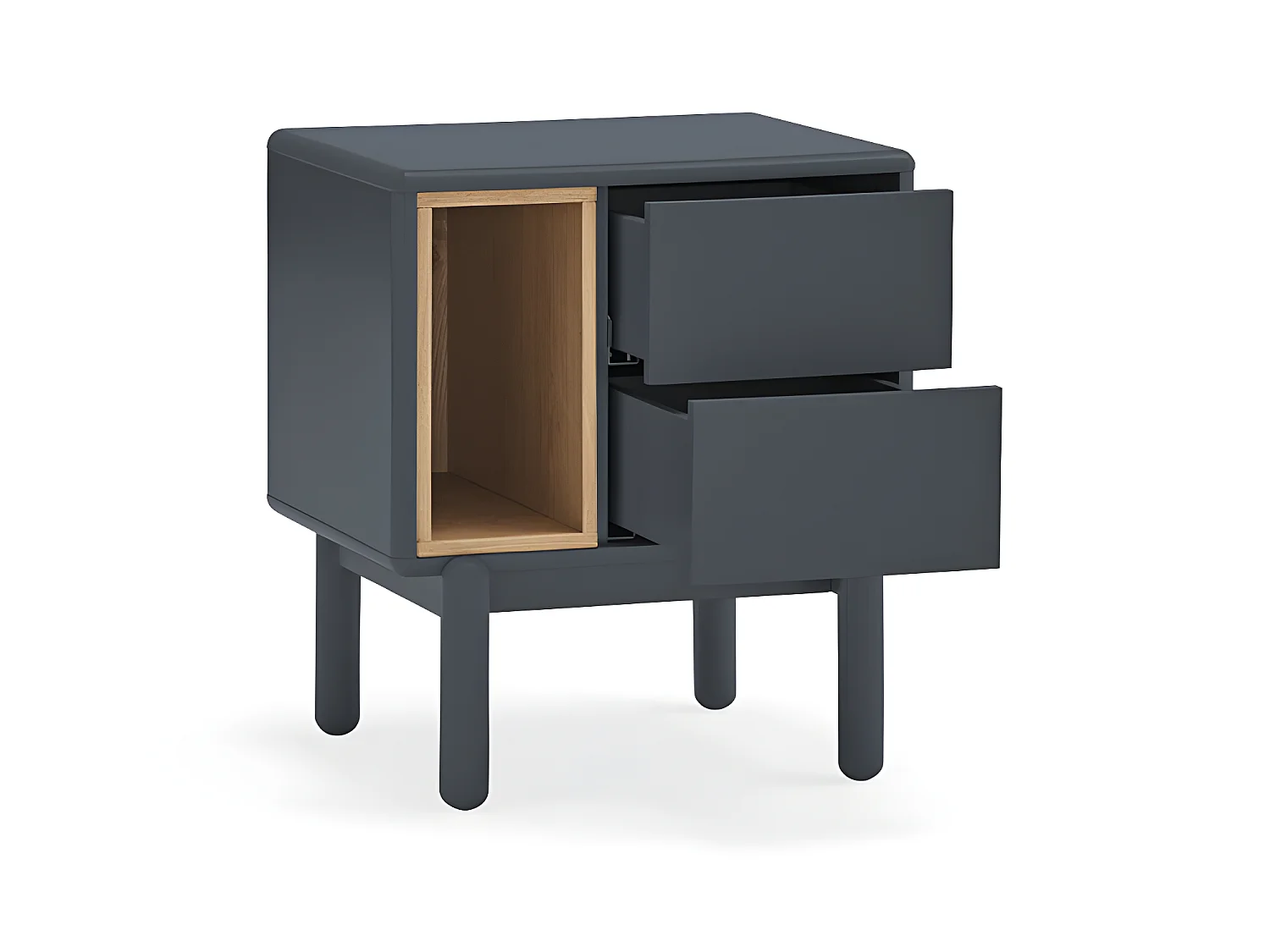 Corvo - Table de chevet en bois - Gris anthracite