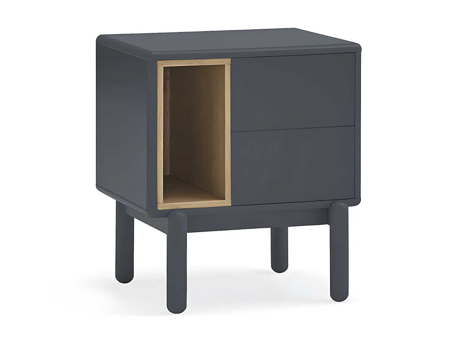 Corvo - Table de chevet en bois - Gris anthracite