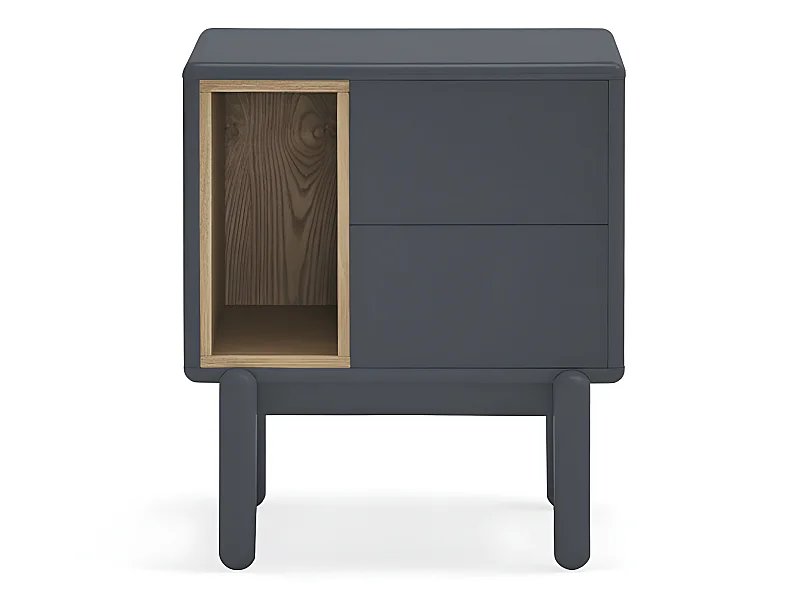 Corvo - Table de chevet en bois - Gris anthracite