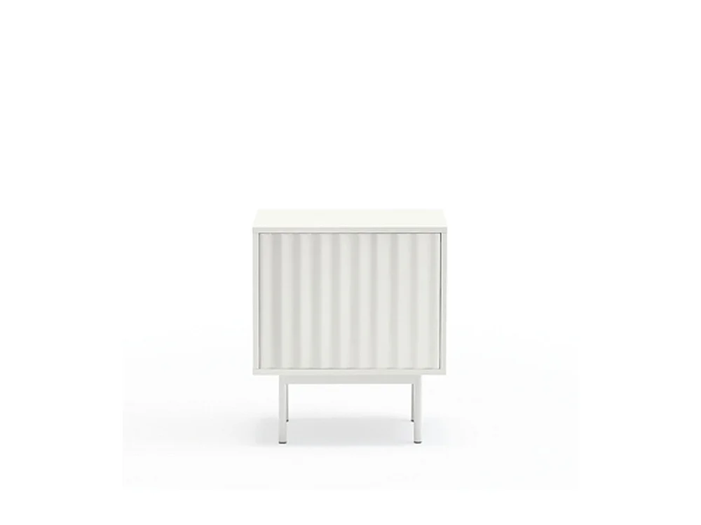 Sierra - Table de chevet 1 porte 2 tiroirs en bois - Blanc