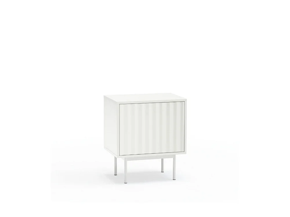 Sierra - Table de chevet 1 porte 2 tiroirs en bois - Blanc