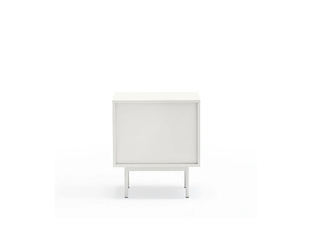 Sierra - Table de chevet 1 porte 2 tiroirs en bois - Blanc