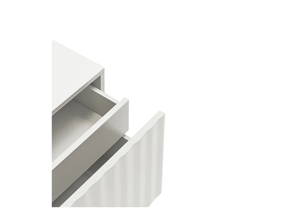 Sierra - Table de chevet 1 porte 2 tiroirs en bois - Blanc