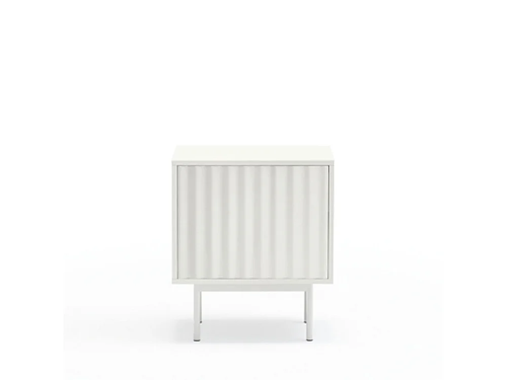 Sierra - Table de chevet 1 porte 2 tiroirs en bois - Blanc