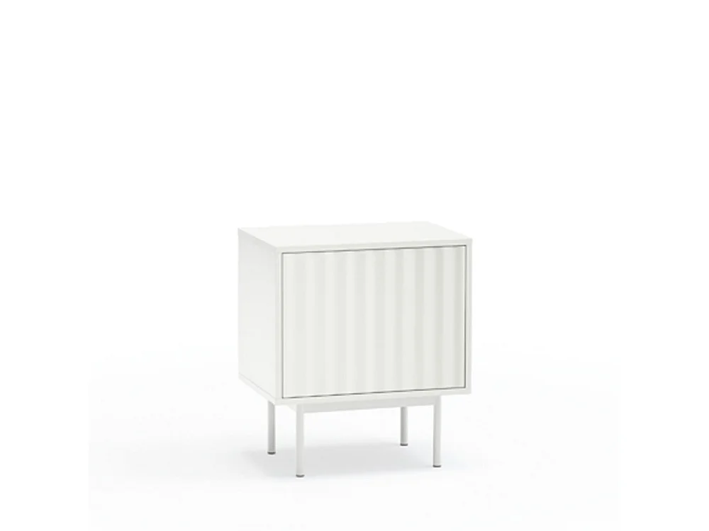 Sierra - Table de chevet 1 porte 2 tiroirs en bois - Blanc