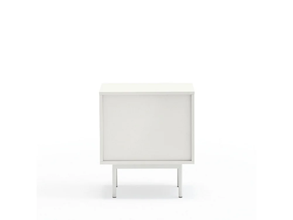 Sierra - Table de chevet 1 porte 2 tiroirs en bois - Blanc
