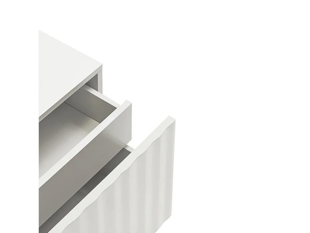 Sierra - Table de chevet 1 porte 2 tiroirs en bois - Blanc