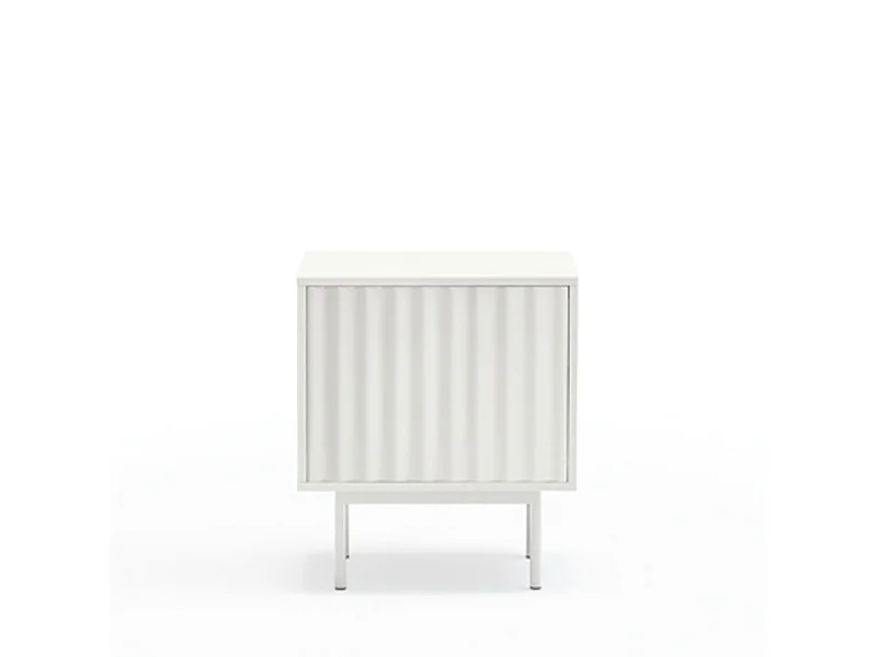 Sierra - Table de chevet 1 porte 2 tiroirs en bois - Blanc
