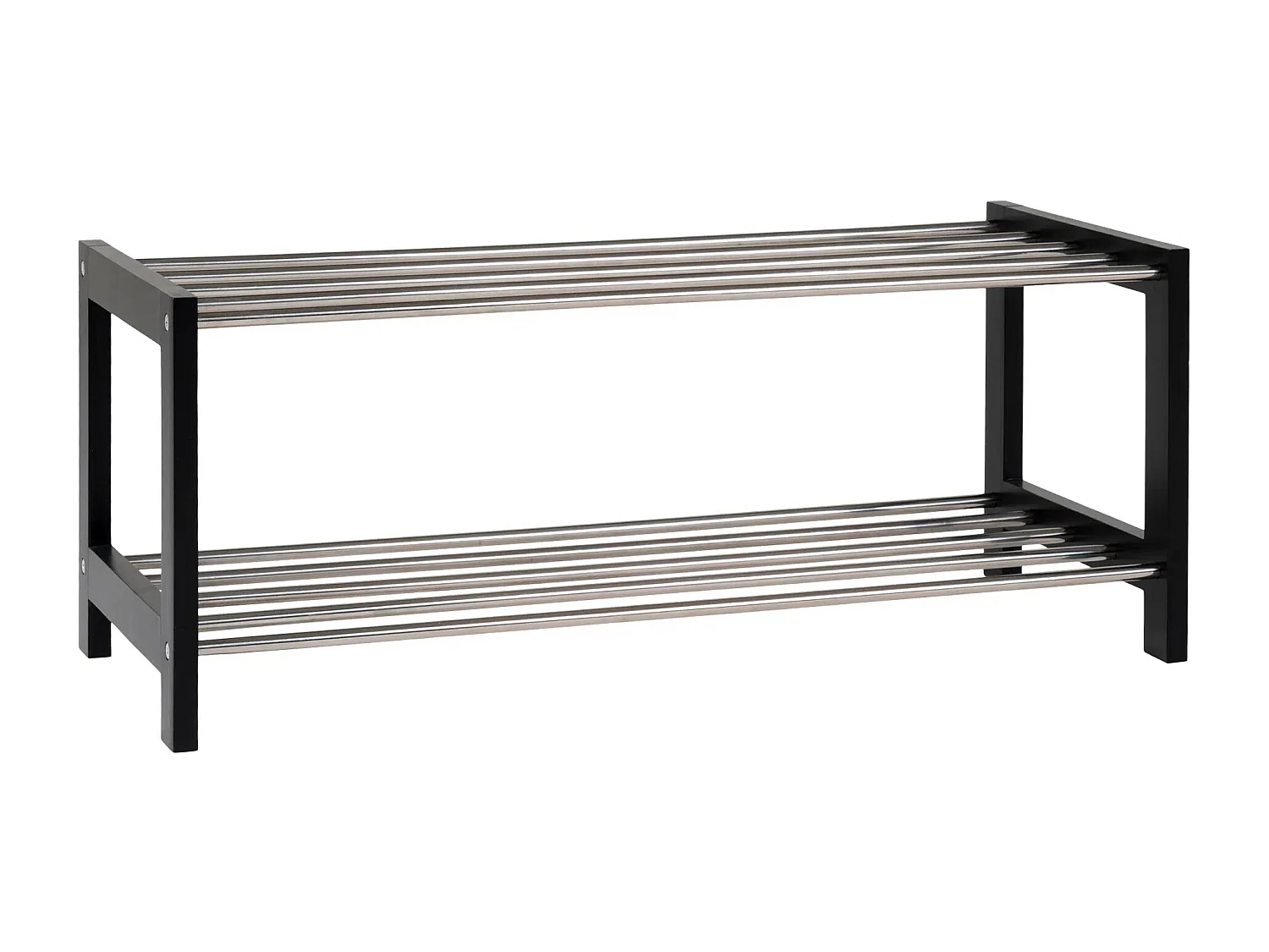 Meuble à chaussures PADOVA – Bois de peuplier & acier noir