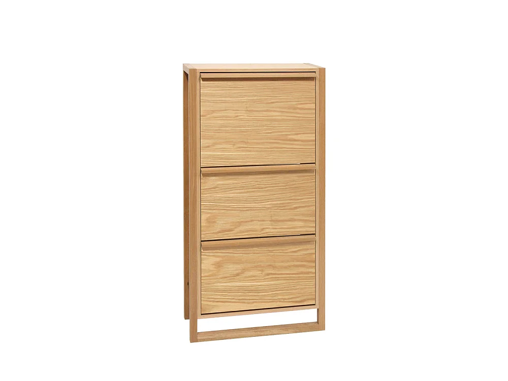 NewEst - Meuble à chaussures 3 compartiments en bois H138cm - Bois clair