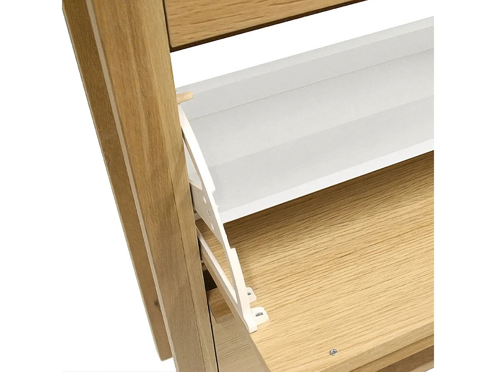 NewEst - Meuble à chaussures 3 compartiments en bois H138cm - Bois clair