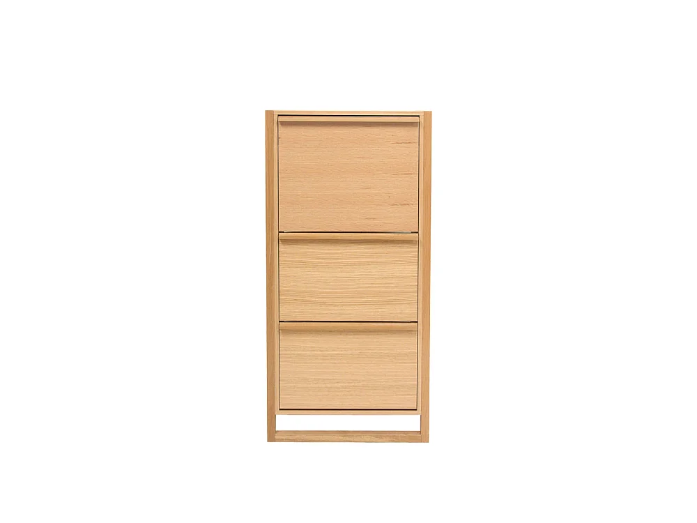 NewEst - Meuble à chaussures 3 compartiments en bois H138cm - Bois clair
