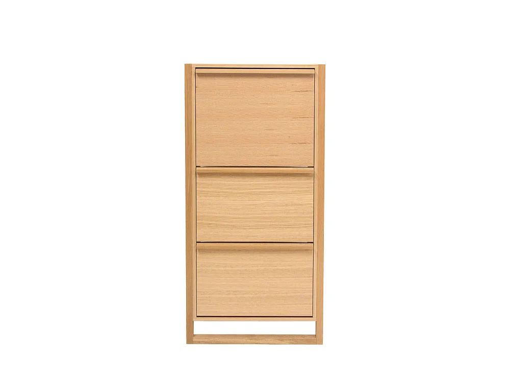 NewEst - Meuble à chaussures 3 compartiments en bois H138cm - Bois clair