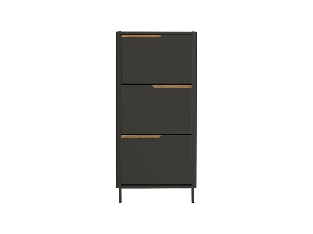 Switch - Meuble à chaussures en bois 3 portes H131cm - Couleur - Gris anthracite