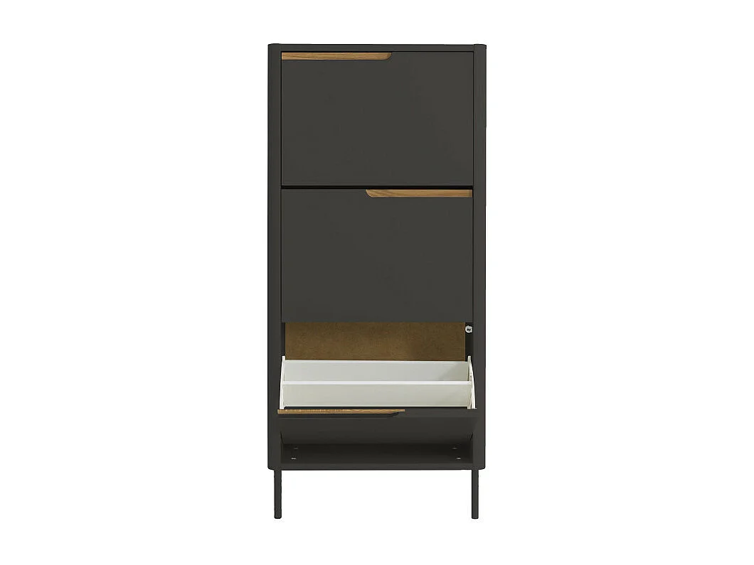 Switch - Meuble à chaussures en bois 3 portes H131cm - Couleur - Gris anthracite