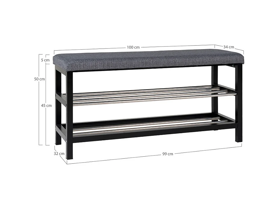 PADOVA grijze bank met kussen en planken