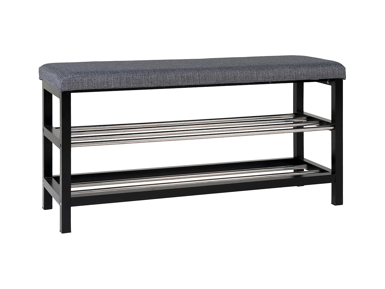 Banc PADOVA gris avec coussin et étagères