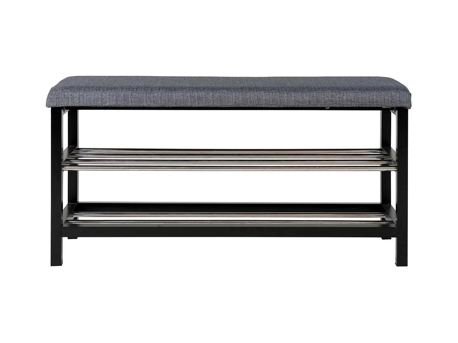 Banc PADOVA gris avec coussin et étagères