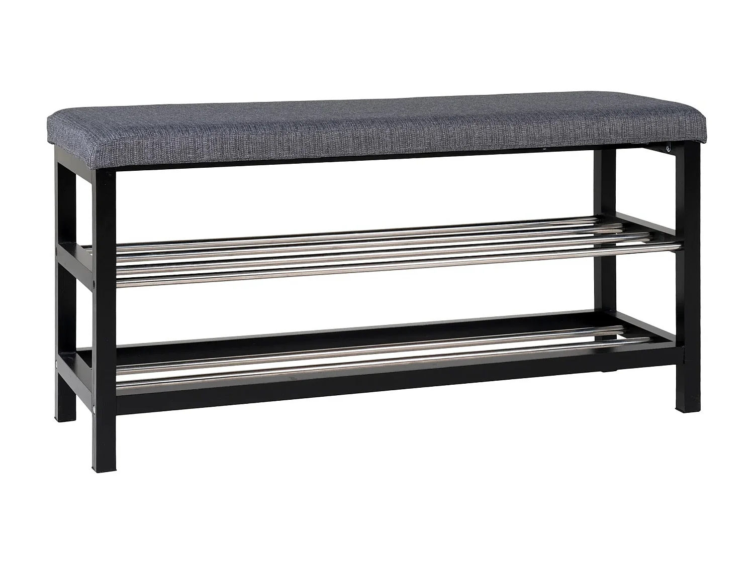 Banc PADOVA gris avec coussin et étagères