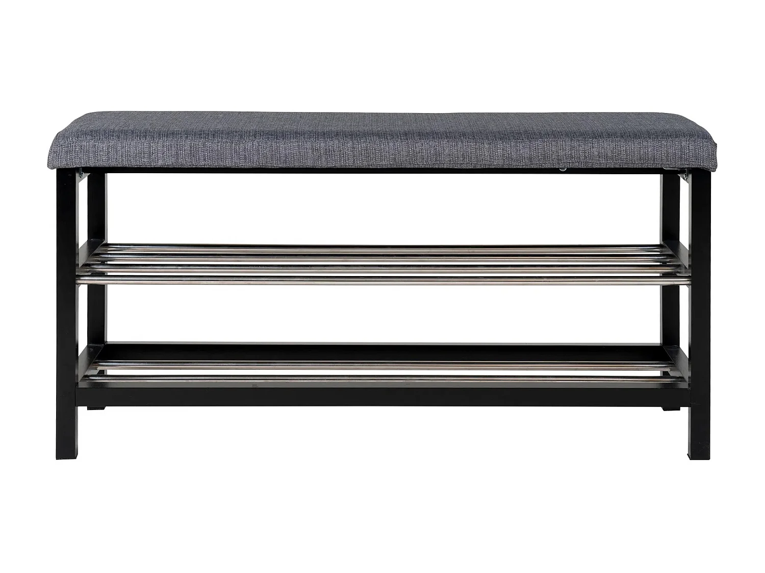 Banc PADOVA gris avec coussin et étagères