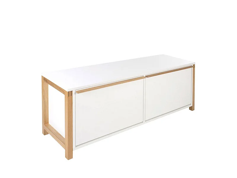 Northgate - Banc d'entrée avec rangement chaussures 2 portes - Blanc